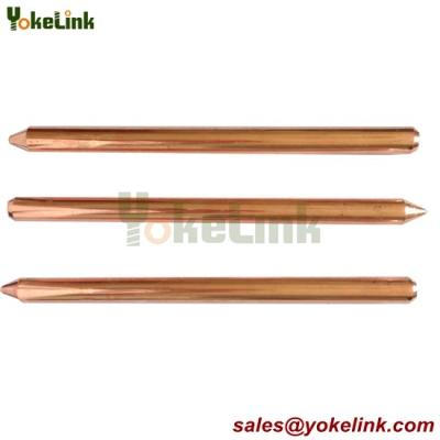 China Underground System copper bonded Lightning rod round Ground Rod for sale