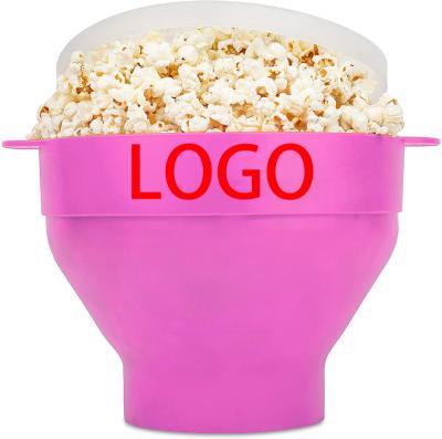 China Overheat Protection Food Grade Folding Microwave Silicone Popcorn Maker Cups Popcorn Maker Bowl Popcorn Bucket for sale