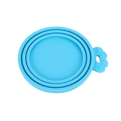 China Sustainable Silicone Fresh-keeping Cover Portable Silicone Dog Cat Canned Lid Pet Canned Food Lid for sale