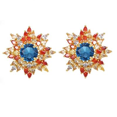 China Trendy Luxury Fashion Europe and USA Zircon Jewelry Exaggerate Star Shape Stud Earrings for sale