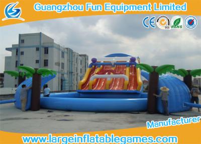 China Tobogán acuático del juego interactivo y parque de atracciones inflables de la piscina, PVC ignífugo Mateiral de 0.55m m en venta