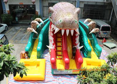 China Diapositiva inflable comercial del parque del agua del dinosaurio con la piscina 6 * 4,5 * los 5m en venta