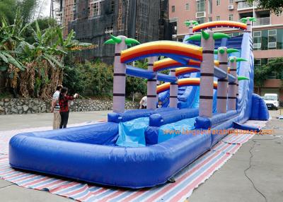 China diapositiva comercial inflable del árbol de coco de la lona del PVC de la fábrica del tobogán acuático con la piscina para la diapositiva inflable de la despedida del acontecimiento en venta