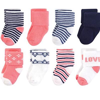 China Cotton Baby Breathable Custom Organic Super Soft Cozy Socks Kids Custom Logo Box Logo Knitted Socks for sale