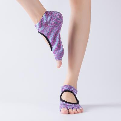 China XIANGHUI Breathable Wholesale Custom Women New Shape Ballet Dance Pilates Non Slip Multicolor Grip Yoga Toe Socks for sale