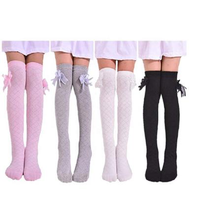 China Fashion New Children Girls Lovely Korean Happy Viable Bows Knee High Long Socks for sale