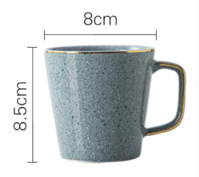 China Wholesale Viable 230ml Gold Rim Reusable Coffee Cup Marble Ceramic Mug for sale