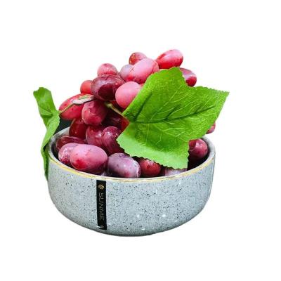 China Workable Factory Wholesale Marble Design OEM Gold Rim 6 Inch Bowl Set Food Fruit Serving Bowls for sale