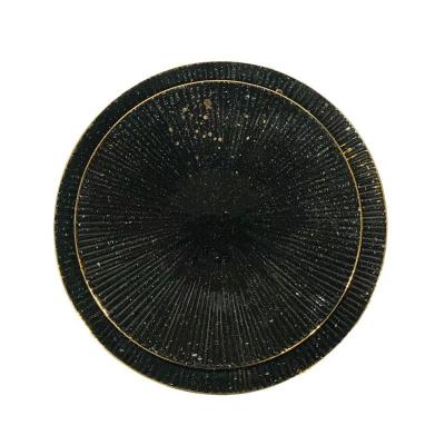 China Factory Wholesale 10inch Black Japanese Restaurants Sustainable Ceramic Serving Dishes And Dish for sale