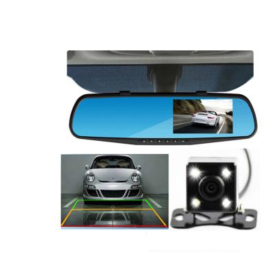 China Motion Detection Best Selling 4.5 Inch Hidden HD 1080P Stunning Automobile Car Side Rearview Mirror Camera DVR Recording System Dual Lens For Car for sale