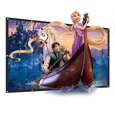 China Relee Wall Mounted Projector Screen 100 Inch 16:9 HD Foldable Anti-Crease Portable Wall Mount Movies Projector Indoor Outdoor for sale