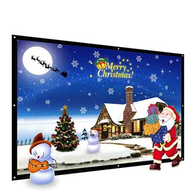 China 120 Inch 16:9 HD Easy Clean View Projector Screen PVC Fabric Diagonal Foldable Theater Screen Indoor And Outdoor Cinema For Home for sale