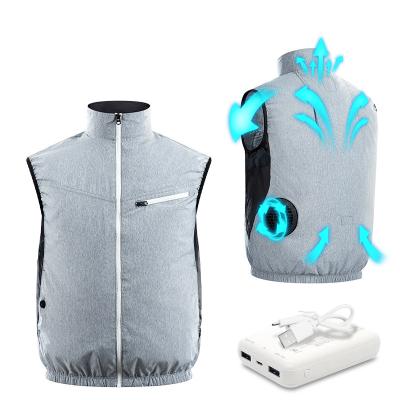 China QUICK DRY Ready To Ship OEM 3 Speed ​​USB Portable Power Air Conditioner Rechargeable Clothes Cooling Vest With Fan for sale