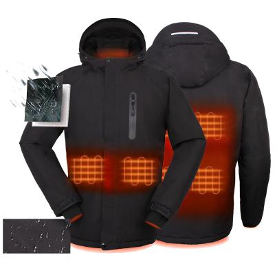 China Custom Made Men Women Breathable Usb 5v Winter Graphene Smart Hooded Down Jacket Electric Heated Heating Coat for sale