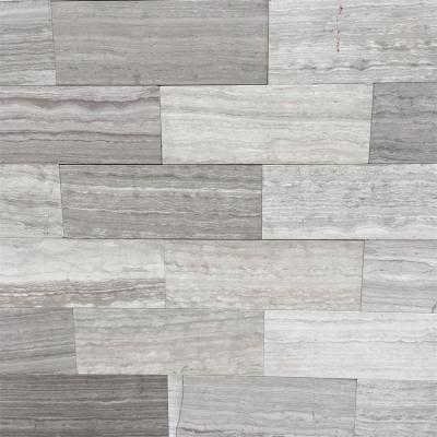 China Indoor Wood Vein Gray Marble Wall Tiles, China Guizhou Wood Grain Marble Decoration Nature Tiles for sale