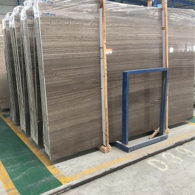 China China 20mm Thick Modern Gray Wood Marble, White With Gray Line Sunny Gray Marble Tile for sale