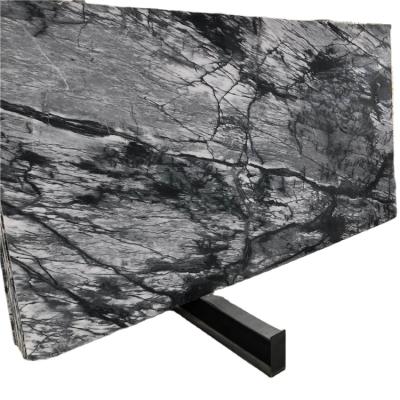 China Landscape Painting Modern Decorative Black Marble Tiles 60x60 Black Marble Flooring Stone for sale