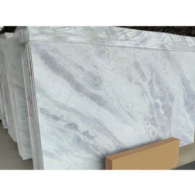 China Modern Light Blue Marble Slab With Gray Veins For Hotel Wall Decoration for sale