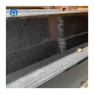 China Modern Black Galaxy Granite Worktops Cheap Black Granite Random Slabs Small Slabs Kitchen Design for sale