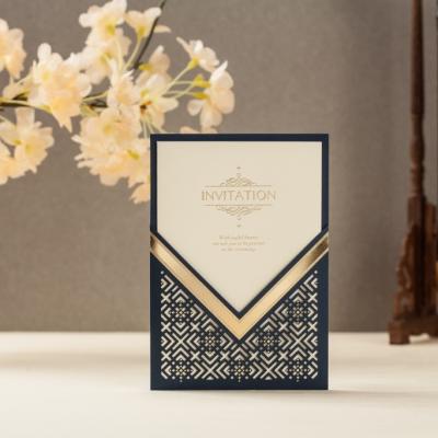 China WISHMADE CW8209 Paper Laser Cut Pocket 5X7inches Birthday /Bar Mitzvah Mitzvah /Quinceanera Invitation Card for sale