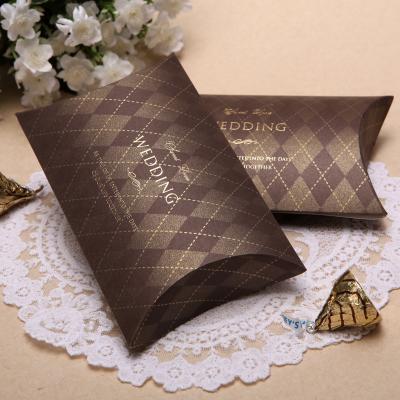 China CB2012_BR Brown Disposable Cheap Chocolate Pillow Wedding Favor Box for sale