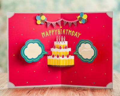 China WISHMADE Europe Factory Customized Pop Up Happy Birthday Greeting Card for sale