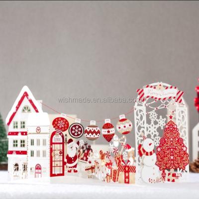 China WISHMADE Christmas Cards Laser Cut Snow and House GX7096 GX7096 for sale