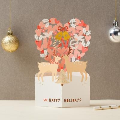 China China WISHMADE GX8086 Laser Cut Elk 3D Pop Up Christmas Card Greeting Card for sale