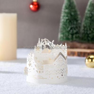 China WISHMADE Laser Cut White Castle Christmas Greeting Card GX7107 GX7107 for sale