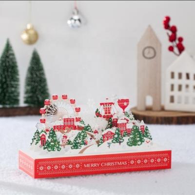 China WISHMADE Paper Snow and Sky Wheel Christmas 3d Card and Tree GX7088 GX7088 for sale