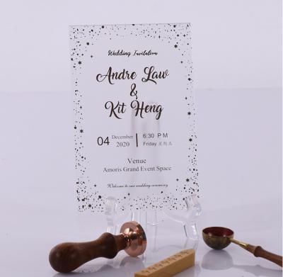 China WISHMADE Europe Factory Customzied High Quality Acrylic Wedding Invitation Card for sale