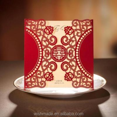 China 2017 Wedding Invitations , Chinese New Year Card Red Laser Cut Card CW506 CW506 for sale