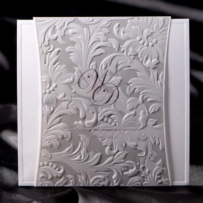 China Africa Embossed Flowers Square Wedding Invitation Map W1105 for sale