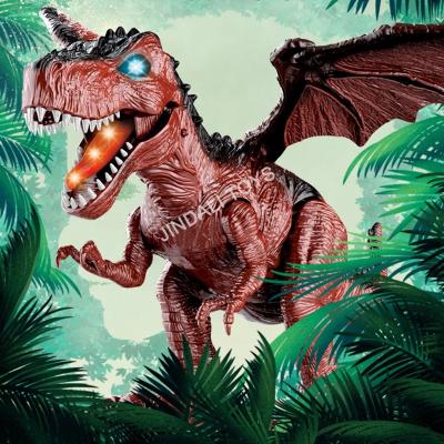 China Dinosaur Toy Mainan Anak Simulation Model Toy Kids Jurassic Park Plastic Electric Walking Battery Powered Dinosaur for sale