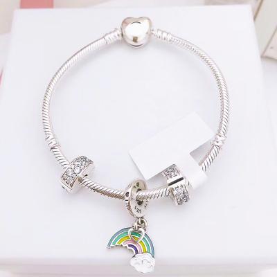 China Fashion CLASSIC jewelry 925 Sterling Silver Heart Bracelet Fit Pan Charms for girls wholesale for sale