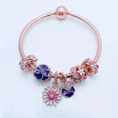 China CLASSIC Bracelet from Rose Gold Spring Collection 925 Sterling Silver Wholesale Pan Charms for sale