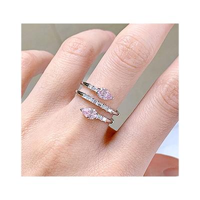 China CLASSIC 925 Pink Silver Adjustable Gemstone Ring Wholesale Fashion Jewelry for sale