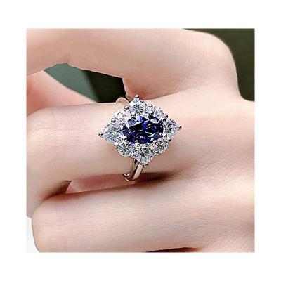 China CLASSIC 925 Sterling Silver DIY Large Diamond Rings For Women Fine Jewelry Wholesale Gift for sale