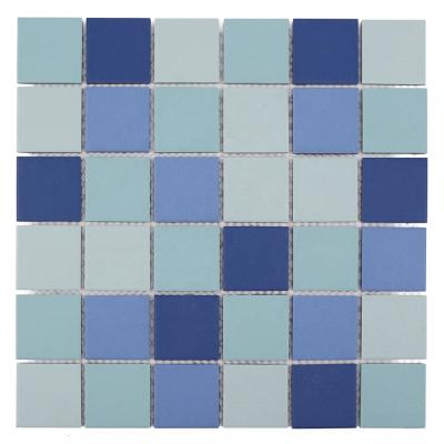 China Wholesale Outdoor Dark Blue Ceramic Parquet CNK Mosaic Slab Pool China for sale