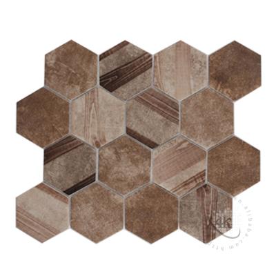 China Parquet CNK China manufactures wooden look painting mosaic hexagon kitchen floor tiles for sale