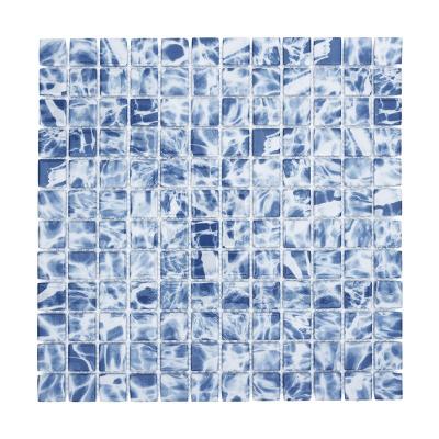 China Parquet CNK China Blue Glass Mosaic 3d Painted Bathroom 300x300 Slab For Flooring for sale