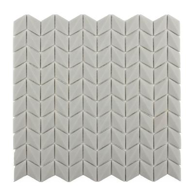 China CNK Wholesale Diamond Shaped Gray Glass Flooring Mosaic Slabs Glass Backsplash China for sale