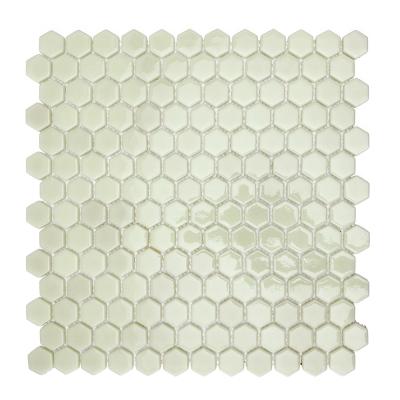 China Wholesale Glow Green Mosaic Flooring C&K Luminous Hexagon White Glass Slabs China for sale