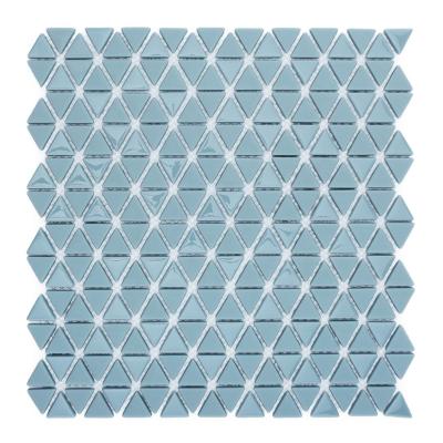 China China Flooring CNK Wholesale Triangle Slab Blue Glass Mosaic Bathroom Slabs for sale