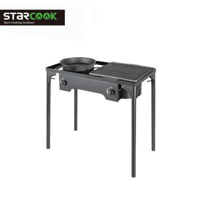 China Newest Outdoor Style Explore Gas Stove Cast Iron Burner High Pressure Gas Cooktop for sale