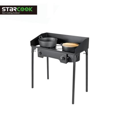 China Adjustable Size 2 Burner Explore Gas Stove For Camping Cooking for sale