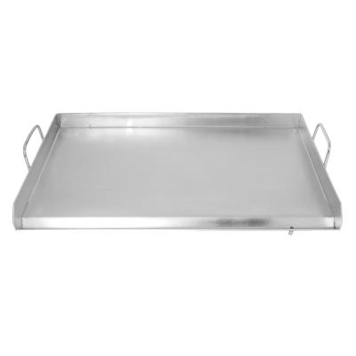 China Easily Assembled BBQ Grills Pans Stainless Steel Griddle Dish For Two Burner Camping Stove for sale