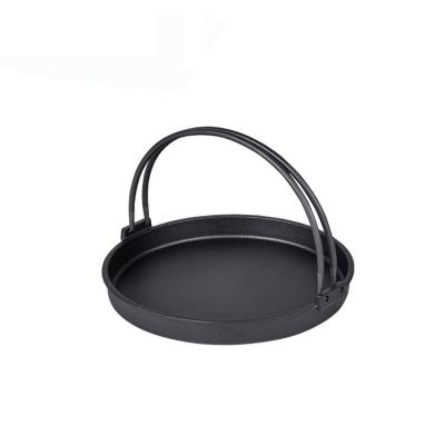 China Easily Assembled Portable BBQ Pan Frying Cooking Pan Cast Iron With Handle Home Appliance Parts for sale