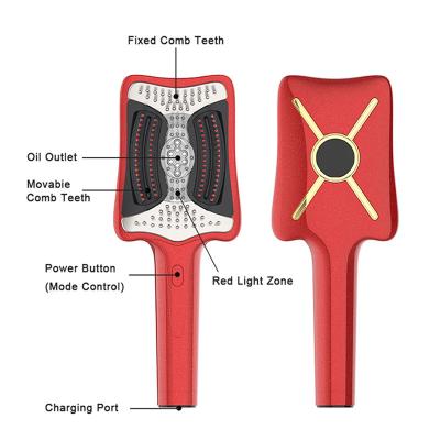 Cina Fitdash Terapia con luce rossa ricaricabile EMS Massaggio della testa del cuoio capelluto spazzola pettine per la cura dei capelli in vendita