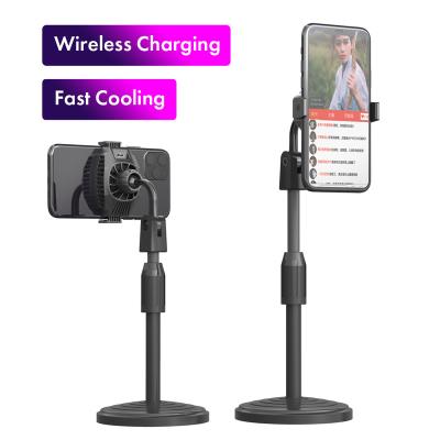 China WITH Live Broadcast Stand Cooler Wireless Charger Mobile Phone WIRELESS REFILL Cooling Fan for sale